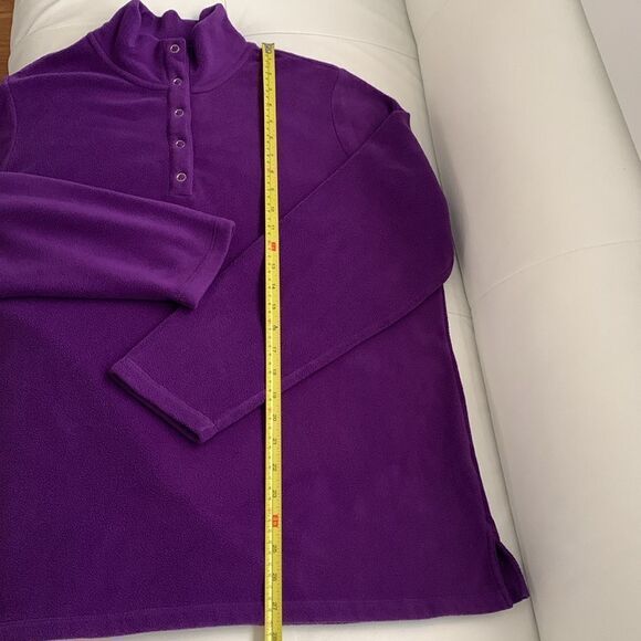 Lands’End Fleece Stand Collar Clips Purple Sweater Size XLT/ 18-20 - Picture 7 of 9
